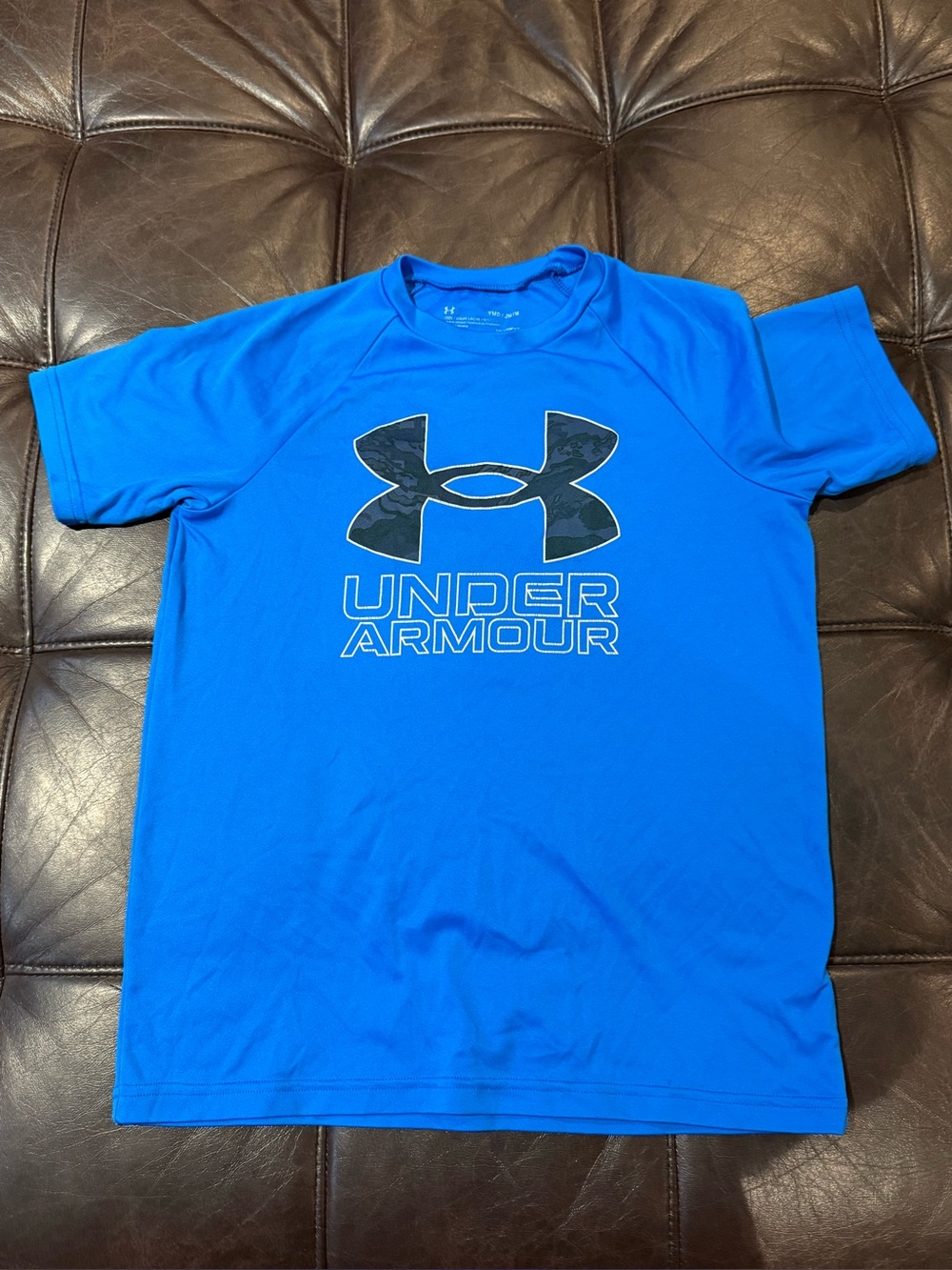 Under Armour Youth Bright Blue Logo Athletic Tee-Size M